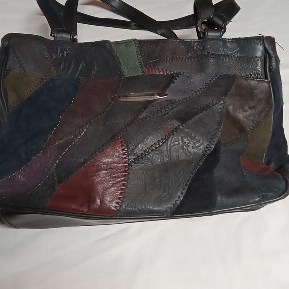 EUC Vintage Multi Color Patchwork Leather Purse - Picture 2 of 7